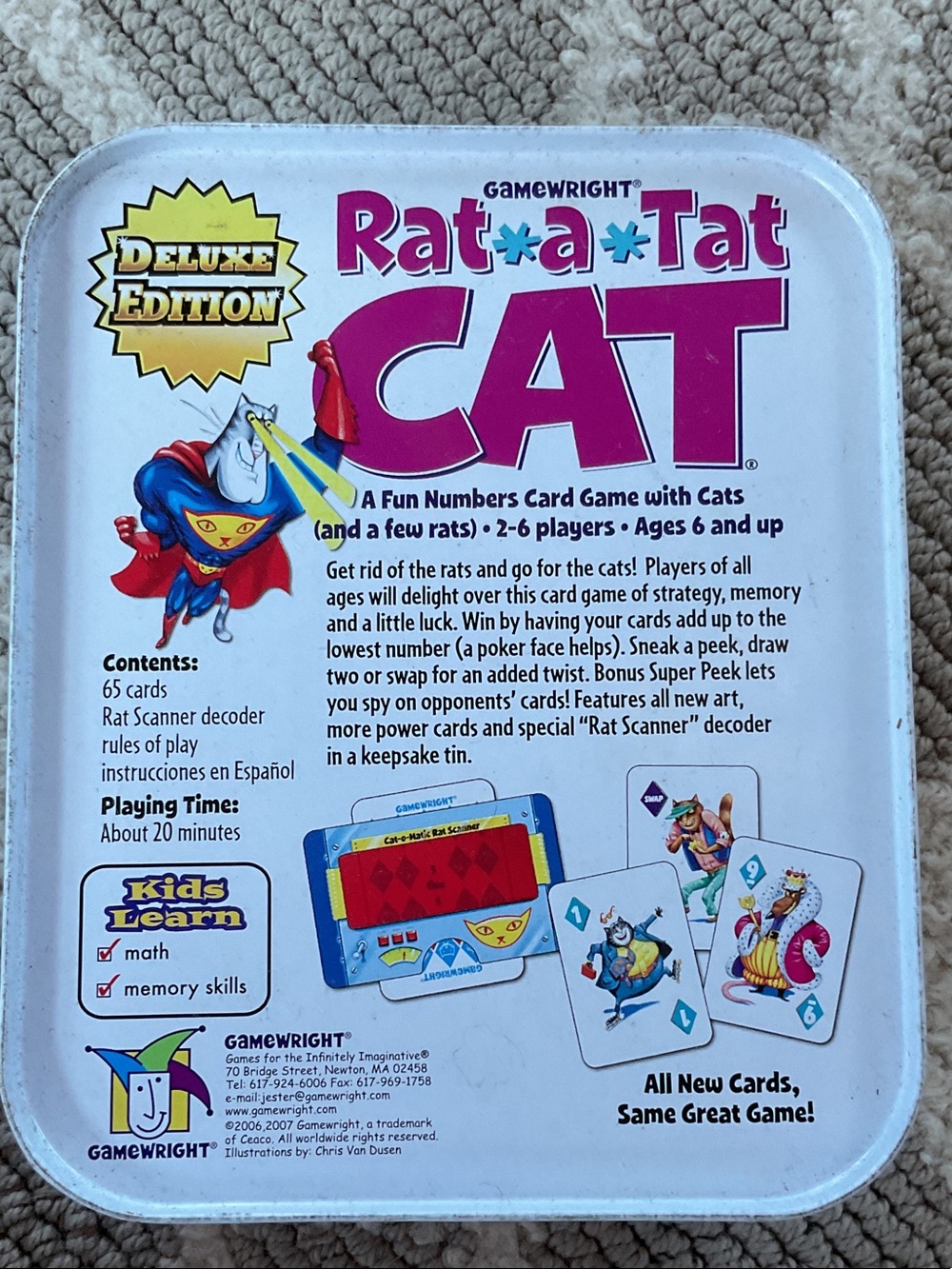 Gamewright Rat-a-Tat Cat Deluxe Edition Card Game - White
